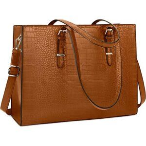 Lubardy 15.6 Inch Laptop Tote Bag Women Work Shoulder Bag Waterproof Purse